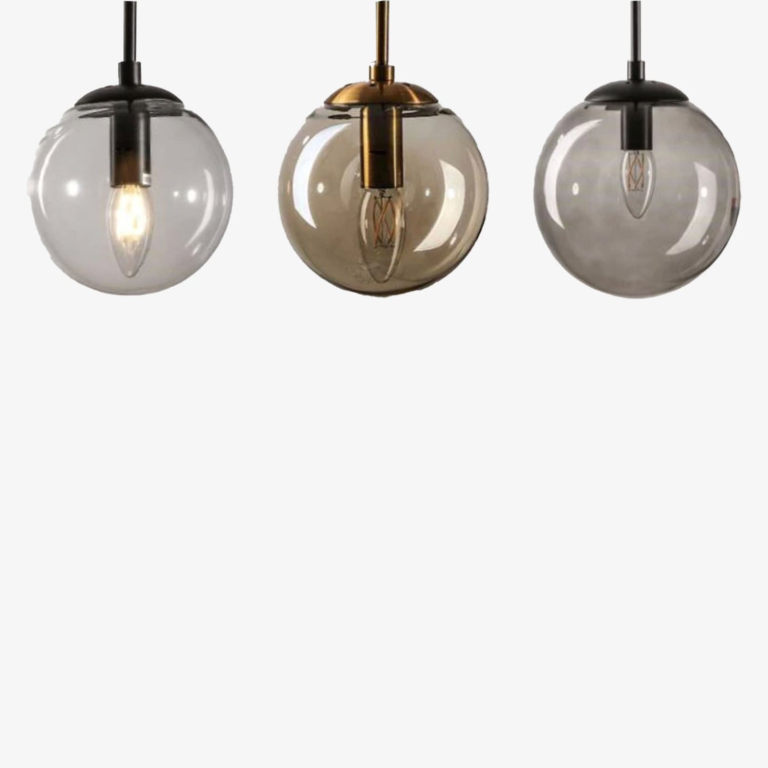 Applique murale avec boule en verre suspendue