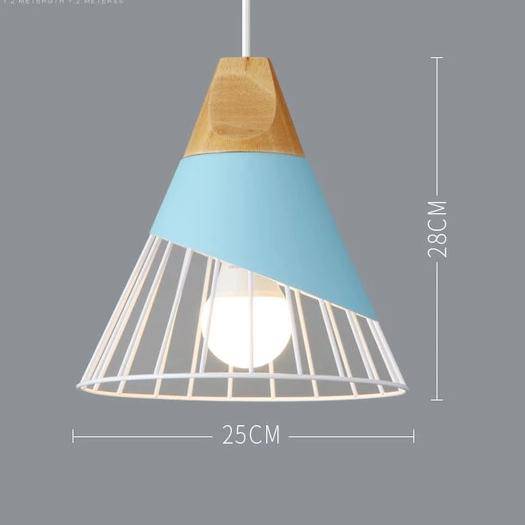 Suspension en métal coloré et bois – formes variées Nordic
