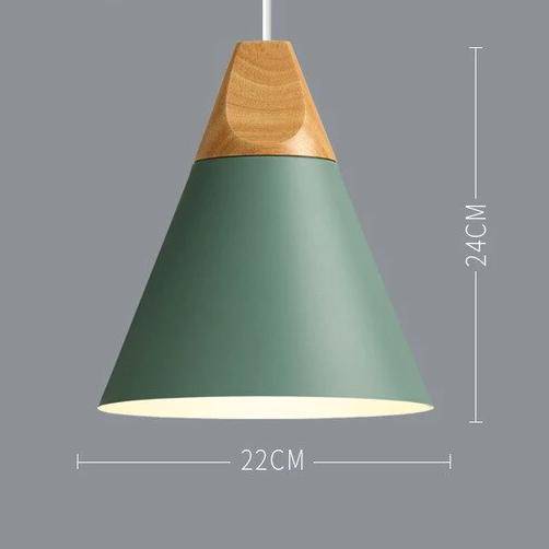 Suspension en métal coloré et bois – formes variées Nordic