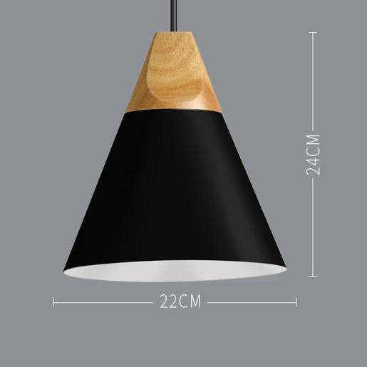Suspension en métal coloré et bois – formes variées Nordic