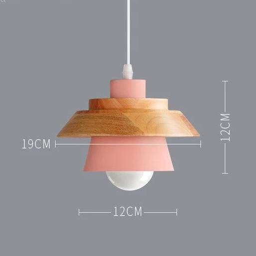 Suspension en métal coloré et bois – formes variées Nordic