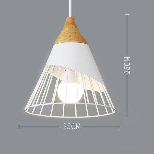 Suspension en métal coloré et bois – formes variées Nordic