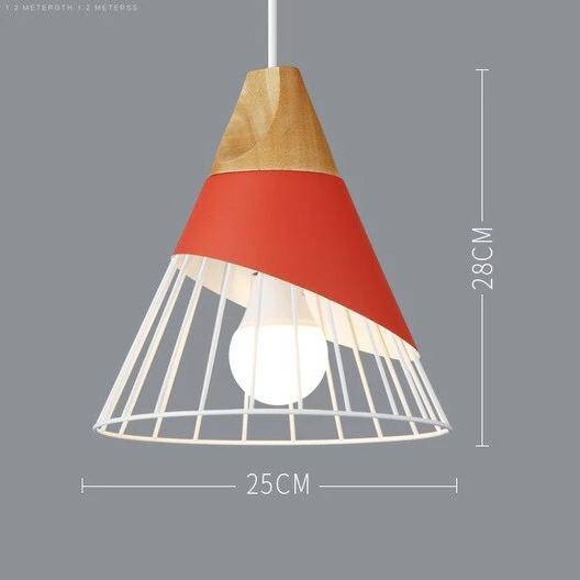 Suspension en métal coloré et bois – formes variées Nordic