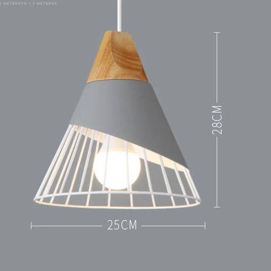 Suspension en métal coloré et bois – formes variées Nordic