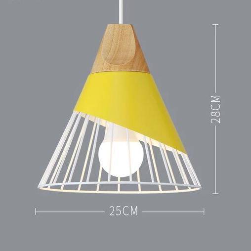 Suspension en métal coloré et bois – formes variées Nordic