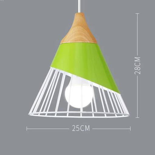 Suspension en métal coloré et bois – formes variées Nordic