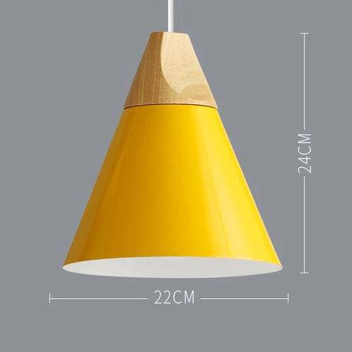 Suspension en métal coloré et bois – formes variées Nordic