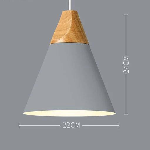 Suspension en métal coloré et bois – formes variées Nordic