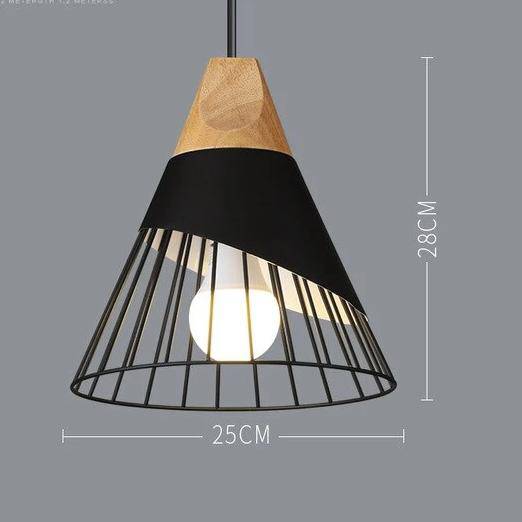Suspension en métal coloré et bois – formes variées Nordic