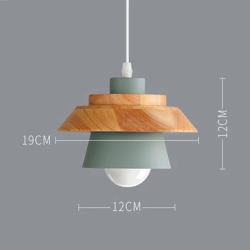 Suspension en métal coloré et bois – formes variées Nordic