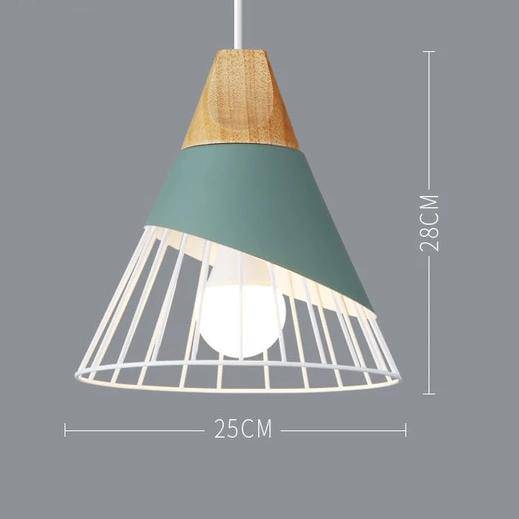 Suspension en métal coloré et bois – formes variées Nordic