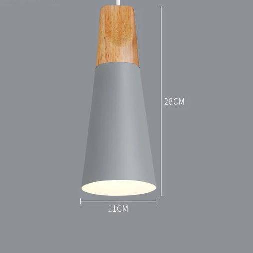 Suspension en métal coloré et bois – formes variées Nordic
