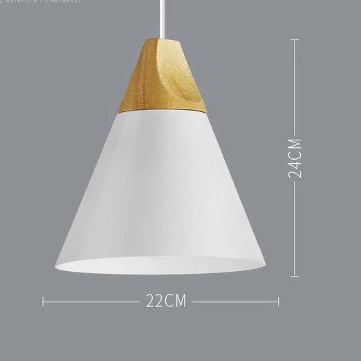 Suspension en métal coloré et bois – formes variées Nordic