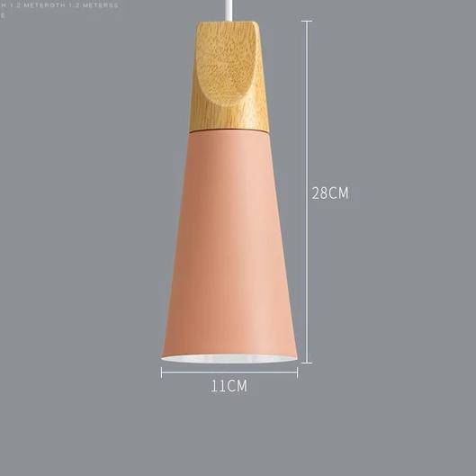 Suspension en métal coloré et bois – formes variées Nordic