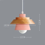 Suspension en métal coloré et bois – formes variées Nordic