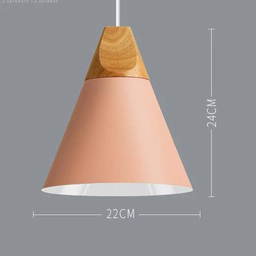 Suspension en métal coloré et bois – formes variées Nordic