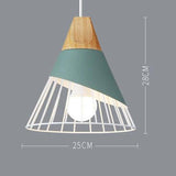 Suspension en métal coloré et bois – formes variées Nordic
