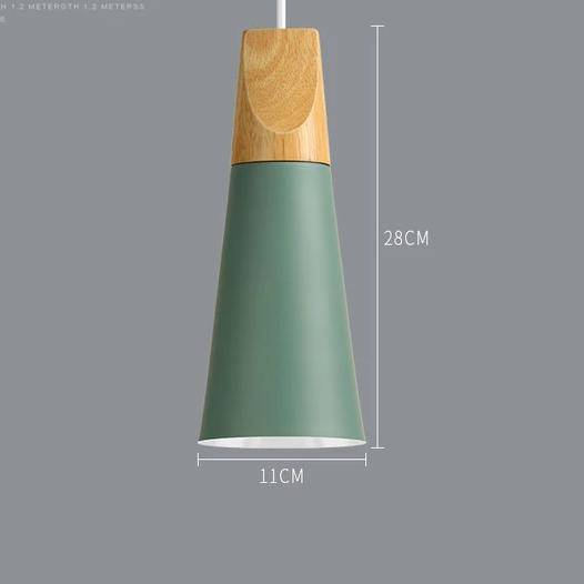 Suspension en métal coloré et bois – formes variées Nordic